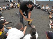Schildkröte und Kinder Loro parque